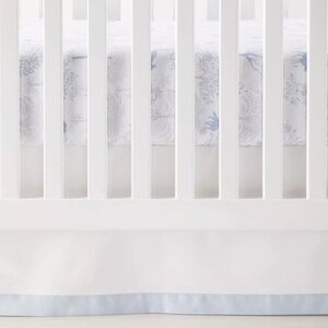 Serena & Lily Border Frame Crib skirt in Sky Blue